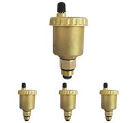 SOMATHERM FOR YOU, Purgeur d'air automatique M12/17 en laiton brossé, sortie verticale, max 110°C, 10 bars, avec valve d'isolement pour un remplacement facile, idéal chauffage (Lot de 4)