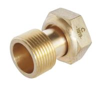 SOMATHERM FOR YOU, Raccord 2 pièces en laiton brossé pour compteur, écrou tournant 20/27, mâle 20/27, installation simplifiée, conforme pour réseau d'eau potable, étanchéité avec joint plat