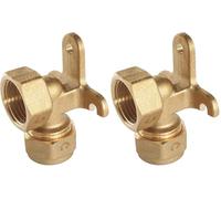 SOMATHERM FOR YOU, Raccord à compression coude applique 15/21 pour tube PER Ø16 - Installation rapide et fiable - Normé ACS - Pression max 10 bars - Température 5°C à 90°C - Jaune (Lot de 2)