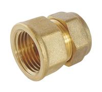 SOMATHERM FOR YOU, Raccord à compression laiton femelle 12/17 pour tube cuivre Ø14 - Idéal pour plomberie, réseaux d'eau sanitaire et chauffage - Étanchéité filet ou joint plat