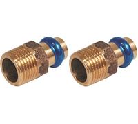 SOMATHERM FOR YOU - Raccord à Sertir Droit Fixe Ø16 - Mâle 3/4 - Témoin de Sertissage - Joint d'Étanchéité EPDM - Profil de Sertissage V - Pression Maxi 16 Bars - Température Maximum 120°C (Lot de 2)