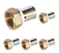 SOMATHERM FOR YOU, Raccord à sertir femelle 15/21 pour tube PER Ø16 - Installation rapide et fiable, acier inoxydable, compatible avec profils H, U, RF, pression max 10 bars (Lot de 5)