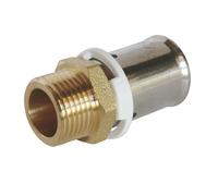 SOMATHERM FOR YOU, Raccord à sertir mâle 12/17 pour tube PER Ø16 - Installation rapide et fiable, acier inoxydable, compatible avec profils H, U, RF, pression max 10 bars, certifié NF