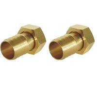 SOMATHERM FOR YOU, Raccord cannelé droit 1/2" avec écrou tournant pour tuyau d'arrosage Ø15mm - Corps en laiton durable, facile à connecter, idéal pour l'extérieur (Lot de 2)