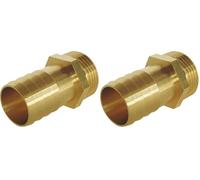 SOMATHERM FOR YOU, Raccord cannelé droit mâle 1/2" pour tuyau d'arrosage Ø15mm en laiton - Durable et résistant aux intempéries - Connexion facile et rapide pour arrosage efficace (Lot de 2)