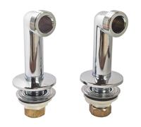 SOMATHERM FOR YOU, Raccord colonette avec rosace M15/21 M20/27 - Raccord sur gorge pour robinetterie - Rosace 70mm - Compatible baignoire entraxe 150mm - Eau chaude/froide - Gris/Argent