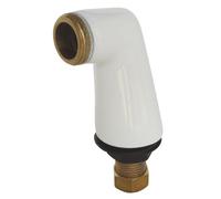 SOMATHERM FOR YOU, Raccord colonette droit blanc "Luxe" en laiton pour robinetterie murale, mâle 15/21 et 20/27, compatible avec baignoires à entraxe 150mm, eau chaude/froide