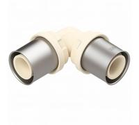 SOMATHERM FOR YOU, Raccord coude 90° multicouche Ø16 en PPSU, résistant à 134°C, système de multisertissage, étanchéité renforcée, fenêtre de contrôle - Taille Ø16