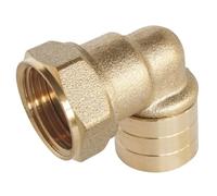 SOMATHERM FOR YOU, Raccord coudé à glissement pour tube PER Ø16 mm, femelle 20/27 (3/4"), montage facile, résistant à la corrosion, pour applications chauffage et sanitaire