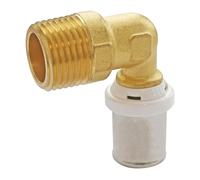 SOMATHERM FOR YOU, Raccord coudé à sertir pour tube multicouche Ø20 mm, mâle 15/21 (1/2"), coude à 90°, compatible avec sertissage multiprofil, norme NF 545, étanchéité sécurisée