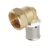 SOMATHERM FOR YOU, Raccord coudé à sertir pour tube PER Ø12, écrou tournant 12/17, compatible avec profils H, U, RF, norme NF 545, montage rapide, pression max 10 bars, T°C 5-90°C