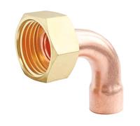 SOMATHERM FOR YOU, Raccord coudé cuivre Ø14 à souder avec écrou tournant 15/21 pour plomberie, idéal pour réseaux d'eau sanitaire et chauffage, conforme aux normes en vigueur