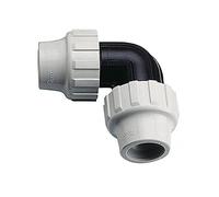 SOMATHERM FOR YOU, Raccord coudé égal en plastique pour tube PE Ø20 mm, facile à installer, résistant à 16 bars, température max 80°C, idéal pour irrigation et réseaux d'eau potable