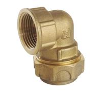 SOMATHERM FOR YOU, Raccord coudé laiton serrage extérieur 25mm PE, femelle 3/4", étanchéité optimale, pression 20 bars, température +5°C à +80°C, norme ACS, durable et fiable