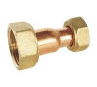 SOMATHERM FOR YOU, Raccord cuivre droit 2 écrous tournants 15/21-12/17 pour plomberie, raccordement fileté mâle, compatible eau chaude/froide, étanchéité avec joint plat