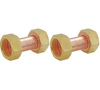 SOMATHERM FOR YOU, Raccord Cuivre Droit 2 Écrous Tournants 20x27 - Raccordement Plomberie pour Eau Chaude/Froide - Compatible avec Raccords Filetés Mâles - Étanchéité avec Joint Plat (Lot de 2)