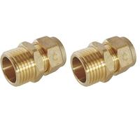 SOMATHERM FOR YOU - Raccord droit à compression (à visser) pour tube PER Ø12 - Mâle 15/21 (1/2'') (Lot de 2)