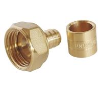 SOMATHERM FOR YOU, Raccord droit à glissement pour tube PER Ø12 - Écrou tournant Femelle 15/21 - Lot de 10 - Montage facile, résistant à la corrosion, conforme norme NF 545