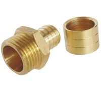 SOMATHERM FOR YOU, Raccord droit à glissement pour tube PER Ø16 - Mâle 15/21 - Lot de 10 - Montage facile, résistant à la corrosion, conforme norme NF 545, pression max 10 bars