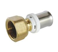 SOMATHERM FOR YOU, Raccord droit à sertir pour tube multicouche Ø16, écrou tournant 15/21, compatible avec sertissage U, H, TH, conforme norme NF 545, étanchéité sécurisée