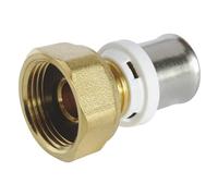 SOMATHERM FOR YOU, Raccord droit à sertir pour tube multicouche Ø20, écrou tournant F20/27, compatible avec profils U, H, TH, conforme norme NF 545, étanchéité sécurisée, facile à installer