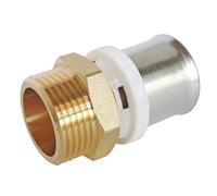 SOMATHERM FOR YOU, Raccord droit à sertir pour tube multicouche Ø26 mm, mâle 20/27 (3/4"), compatible avec outillage H/TH, étanchéité sécurisée, norme NF 545, pression max 10 bars
