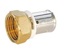 SOMATHERM FOR YOU, Raccord droit à sertir pour tube PER Ø20 mm, écrou tournant 15/21, compatible avec sertissage H, U, RF, pression max 10 bars, idéal chauffage et sanitaire