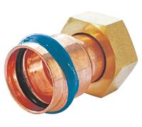 SOMATHERM FOR YOU - Raccord Droit Cuivre à Sertir - Ecrou Tournant Ø12-3/8 - Profil de Sertissage V - Jaune - Pression Maxi 16 Bars - Température Max 95°C