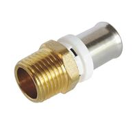 SOMATHERM FOR YOU, Raccord droit mâle à sertir pour tube multicouche Ø16 M15/21 - Compatible avec outillage U, H, TH - Norme NF 545 - Étanchéité optimale avec joints toriques