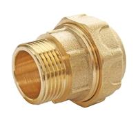 SOMATHERM FOR YOU, Raccord laiton droit pour tube PE Ø25, mâle 15/21, serrage extérieur, étanchéité optimale, joint torique EPDM, résistant jusqu'à 20 bars, usage eau potable
