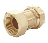 SOMATHERM FOR YOU, Raccord laiton droit pour tube PE Ø32, écrou tournant 26/34, serrage extérieur, joint torique EPDM, étanchéité optimale, usage eau potable, pression 20 bars