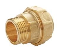 SOMATHERM FOR YOU, Raccord laiton droit pour tube PE Ø32, mâle 20/27, serrage extérieur, étanchéité optimale, joint torique EPDM, résistant jusqu'à 20 bars, usage eau potable