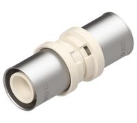 SOMATHERM FOR YOU, Raccord multicouche à sertir en PPSU, manchon droit égal Ø16, résistant à 134°C, triple joint torique pour étanchéité, norme EN 21003, taille Ø16