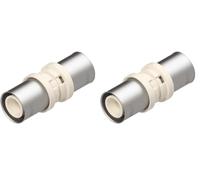 SOMATHERM FOR YOU, Raccord multicouche à sertir en PPSU, manchon droit égal Ø16, résistant à 134°C, triple joint torique pour étanchéité, norme EN 21003, taille Ø16 (Lot de 2)