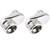 SOMATHERM FOR YOU, Raccord mural contre-coudé chromé M15/21 à M20/27, excentré 25mm, idéal pour rattrapage d'entraxe et installation horizontale de robinetterie sanitaire (Lot de 2)