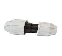 SOMATHERM FOR YOU, Raccord plastique manchon droit réduit pour tube PE Ø32-25 mm, en polypropylène haute résistance, étanchéité par joint torique, pression 16 bars, température max 80°C