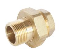 SOMATHERM FOR YOU, Raccord union laiton Mâle-Femelle 20/27 - Raccord 3 pièces démontable à visser pour plomberie - Compatible réseaux d'eau sanitaire et chauffage - Étanchéité filet/joint