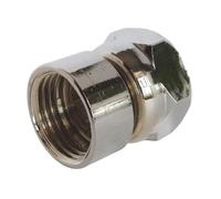 SOMATHERM FOR YOU, Raccords muraux droits en laiton - Lot de 2 - Écrou tournant 15/21 - Idéal pour robinetterie sur baignoire - Compatible eau chaude et froide - Gris/Argent