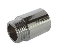 SOMATHERM FOR YOU, Rallonge chromée 25mm M20/27 F20/27 - Raccord en laiton pour installation sanitaire - Ajustement esthétique pour eau chaude et froide - Longueur fixe 25mm