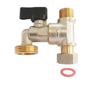 SOMATHERM FOR YOU - Robinet à Bec Équerre pour Machine à Laver - Écrou Tournant 3/8" - Sortie M3/8" - Piquage M3/4" - Manette 1/4 Tour - Gris/Argent - Compatible Eau Potable