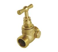 SOMATHERM FOR YOU, Robinet d'arrêt à potence à purge à visser - Double Mâle 3/8" - Corps en laiton brut - Norme ACS - Idéal pour vidage et hivernage - Entretien facile - Température max 80°C