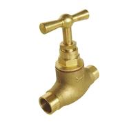 SOMATHERM FOR YOU, Robinet d'arrêt à potence à souder 14mm - Corps en laiton brut - Durable et fiable - Compatible avec tube cuivre - Idéal pour eau chaude et froide - Entretien facile