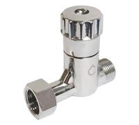 SOMATHERM FOR YOU, Robinet d'arrêt droit anticalcaire pour WC, entrée mâle, sortie écrou tournant 3/8", tête céramique, finition chromée, design moderne - 12/17, chromé