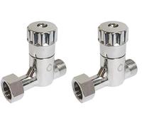 SOMATHERM FOR YOU, Robinet d'arrêt droit anticalcaire pour WC, entrée mâle, sortie écrou tournant 3/8", tête céramique, finition chromée, design moderne - 12/17, chromé (Lot de 2)