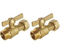 SOMATHERM FOR YOU, Robinet d'arrêt en laiton pour compteur Mâle 3/4", écrou tournant 3/4", manette papillon, étanchéité double joint torique, norme ACS, usage eau potable, facile à installer