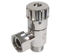 SOMATHERM FOR YOU, Robinet d'arrêt équerre anticalcaire pour WC, entrée mâle, sortie écrou tournant 3/8", tête céramique, laiton chromé, finition soignée - chromé