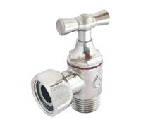SOMATHERM FOR YOU, Robinet d'arrêt équerre pour WC 3/8" - Tête à clapet en laiton nickelé - Compact et fiable - Écrou tournant 3/8" - Joint EPDM inclus - Étanchéité garantie