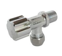 SOMATHERM FOR YOU, Robinet d'arrêt équerre sous lavabo court en laiton chromé M12/17 pour tube cuivre Ø10 mm - Idéal pour l'eau froide - Installation facile et durable