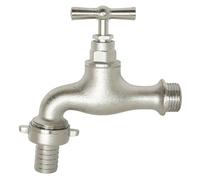 SOMATHERM FOR YOU, Robinet de puisage à potence chromé, mâle 1/2", raccord 3/4", corps laiton nickelé CW617N, pression max 10 bars, température max 90°C, norme ACS, facile à entretenir