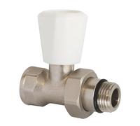 SOMATHERM FOR YOU, Robinet de radiateur droit 1/2" nickelé avec réglage manuel, étanchéité optimale, température max 100°C, pression 10 bars, compatible avec tous les radiateurs